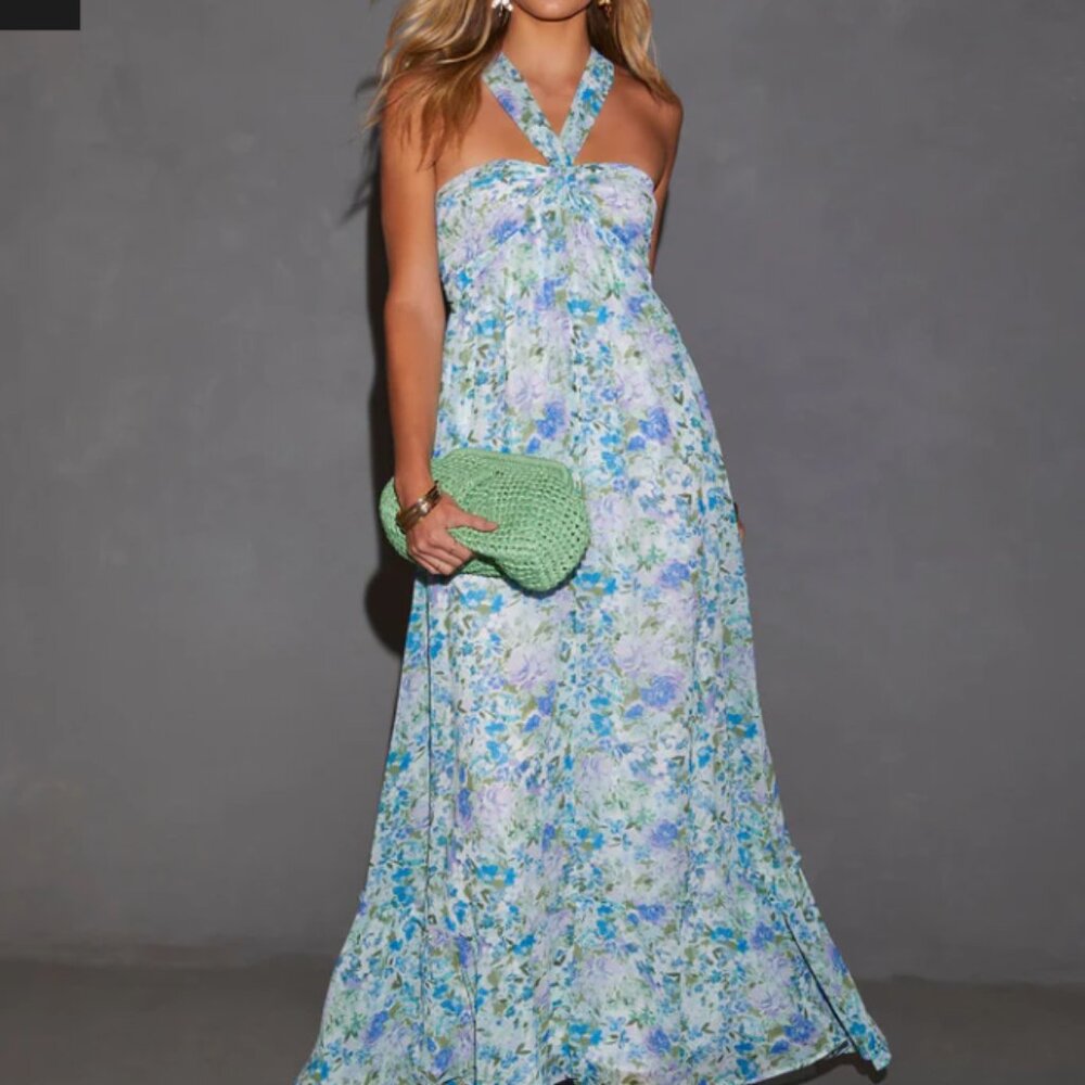 Vici Blue Floral Maxi Dress